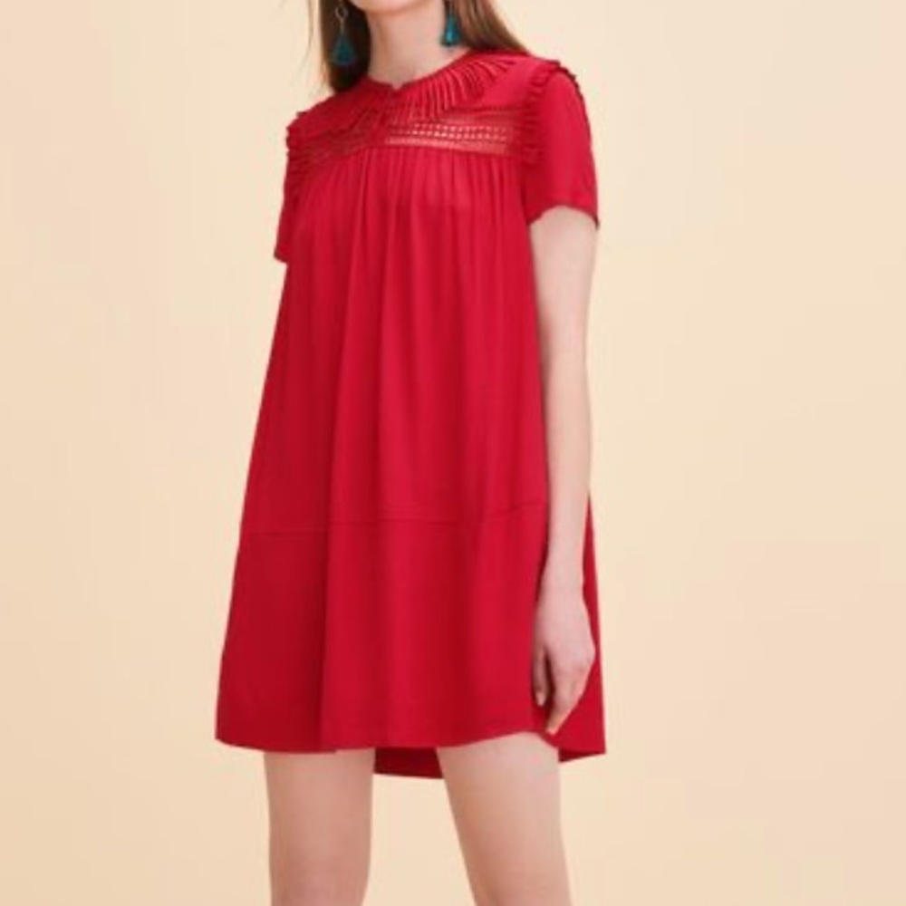 Maje Riseta Embroidered Mini Dress